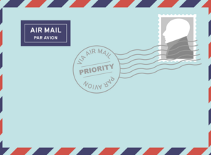 gezeichneter Air Mail Briefumschlag