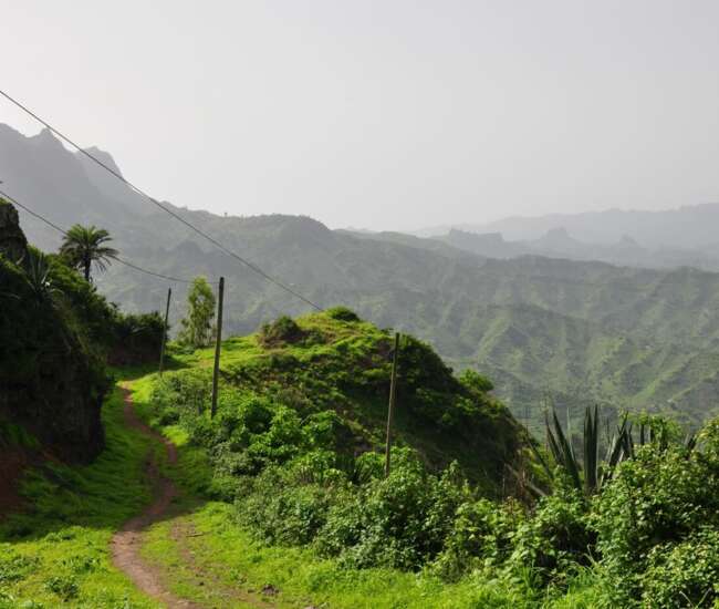 Trekking kapverdische Insel Santiago - von Cidade Velha nach Tarrafal Beginn des Wanderweges nach Assomada