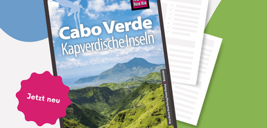 Titelbild des Reise Know-How: Cabo Verde vor bunten Hintergrund